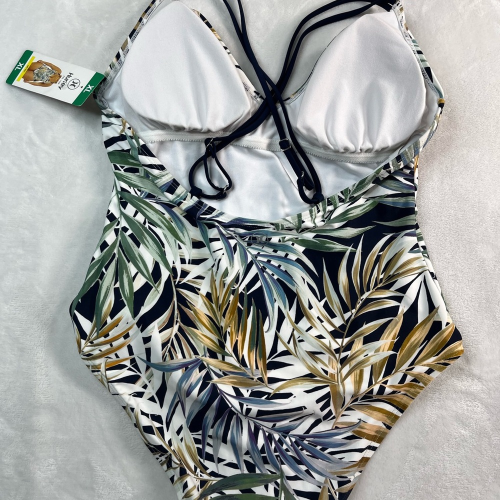 NWT HURLEY XL Womens Swim 1-Piece Tropical Green UPF 50+ - Picture 9 of 13